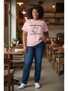 Hot Topic Cat Graphic Tee XL Pink “They Don’t Know” Funny Shirt Cute